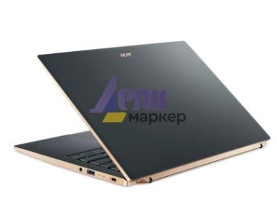 Лаптоп Acer Swift 5, SF514-56T-70F5, Core i7-1260P (up to 4.7GHz, 18MB), 14" 2.5K (2560 x 1440) IPS touch, 16GB LPDDR5, 1024GB PCIe SSD, Intel UMA, WIFI 6E BT 5.0 INTEL Killer CNVi, Backlit KB, FPR, Win 11 Home, Steam Blue+Acer 7in1 Type C dongle
