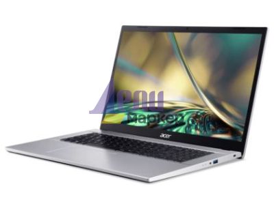 Лаптоп Acer Aspire 3, A317-54-32TL, Core i3 1215U, (up to 4.40Ghz, 10MB), 17.3" FHD (1920x1080) IPS SlimBezel AG, 1*8GB DDR4, 512GB SSD PCIe, Intel UMA Graphics,Cam&Mic, 802.11ac + BT, No OS, Silver+Acer Wireless Slim Mouse M502 WWCB, Mist green (Retail p