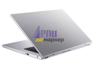 Лаптоп Acer Aspire 3, A317-54-32TL, Core i3 1215U, (up to 4.40Ghz, 10MB), 17.3" FHD (1920x1080) IPS SlimBezel AG, 1*8GB DDR4, 512GB SSD PCIe, Intel UMA Graphics,Cam&Mic, 802.11ac + BT, No OS, Silver+Acer Wireless Slim Mouse M502 WWCB, Mist green (Retail p