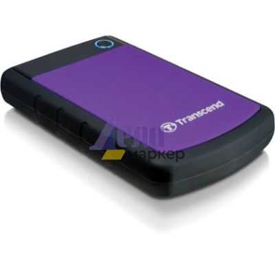 Твърд диск Transcend 1TB, 2.5" Portable HDD, StoreJet H3, Purple, Anti-shock