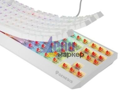 Клавиатура Genesis Gaming Keyboard Thor 230 TKL Wireless US White RGB Mechanical Outemu Red