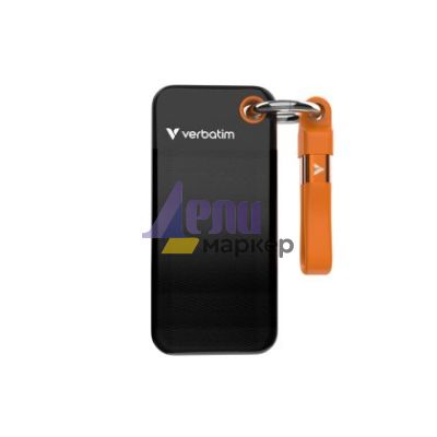 Твърд диск Verbatim Pocket SSD USB 3.2 Gen 2 2TB Black/Orange