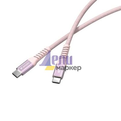 Кабел Verbatim Sync & Charge USB-C to USB-C 60W Magnetic 120 cm - Pink
