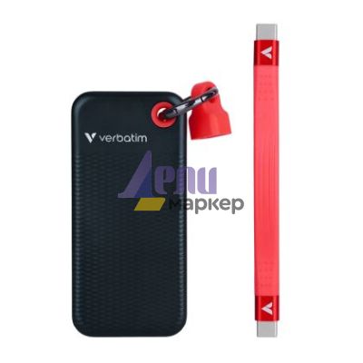 Твърд диск Verbatim Pocket SSD USB 3.2 Gen 2 1TB Black/Red