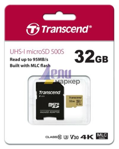 Памет Transcend 32GB micro SD UHS-I U3 (with adapter), MLC