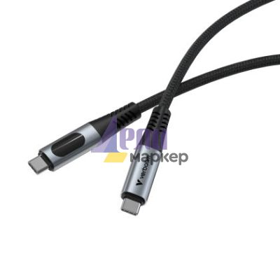 Кабел Verbatim Sync & Charge USB-C to USB-C 100W Display 120 cm