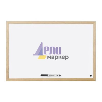 Бяла дъска Bi-Office Магнитна, с дървена рамка 40x60 cm