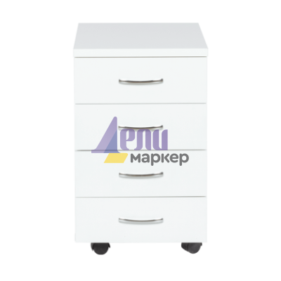 Офис контейнер с 4 чекмеджета Премиум - бял