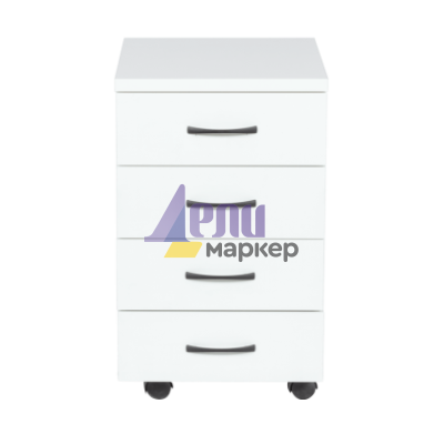 Офис контейнер с 4 чекмеджета Премиум - бял