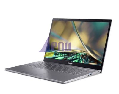 Лаптоп Acer Aspire 5, A517-53G-531M, Intel Core i5-1240P (up to 4.40GHz, 12MB), 17.3" FHD IPS (1920x1080), HD Cam, 8GB DDR4 (up to 32GB), 512GB PCIe NVMe SSD+1 slot M2 free, nVidia GeForce RTX 2050 4GB GDDR6, 802.11ax, BT 5.1, FPR, Backlit Kbd, Linux, Gra