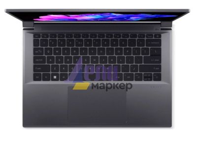 Лаптоп Acer Swift X, SFX14-71G-7591, Core i7-13700H (up to 5.0GHz, 24MB), 14.5" WQXGA (2560 x 1600) IPS, 120Hz, SlimBezel, 16GB LPDDR5, 1024GB PCIe SSD, GeForce RTX 3050 6G-GDDR6, Micro SD, WIFI 6E BT 5.0 INTEL Killer CNVi, Backlit KB, FPR, Win 11 PRO, Gr
