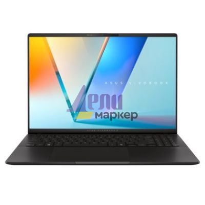 Лаптоп Asus Vivobook S M5606KA-RI073,AMD KRACKAN-8C/BGA,16 "OLED WQXGA+(WQ+) 2880X1800 16:10 Bend+400nits(HDR) Glare120 Hz,24GB LPDDR5X (on BD),1TB SSD,Backlit Chiclet Keyboard 1-Zone RGB with Num-key, No OS,Neutral Black, AI PC +Backpack