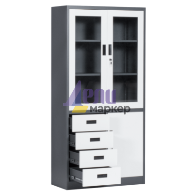 Метален шкаф Carmen CR-1278 E SAND - бял графит