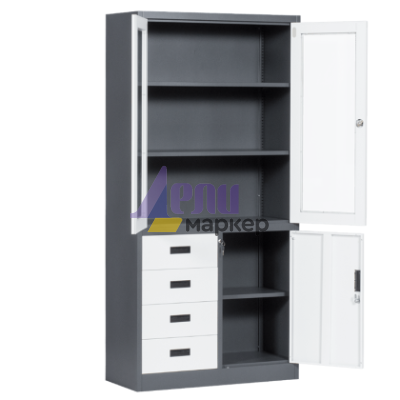 Метален шкаф Carmen CR-1278 E SAND - бял графит
