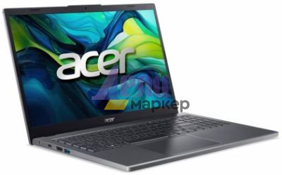 Лаптоп Acer Aspire 15, A15-51M-59Z7, Intel Core 5 120U (up to 5.00GHz, 12MB), 15.6" QHD (2560x1440) IPS SlimBezel, 1*16GB DDR5 4600MHz (1 slot free), 512GB PCIe NVMe SSD, Intel UMA, FHD Cam,WiFi 6E, BT 5.3, Backlit Kbd, No OS, Steel Gray
