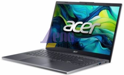 Лаптоп Acer Aspire 15, A15-51M-59Z7, Intel Core 5 120U (up to 5.00GHz, 12MB), 15.6" QHD (2560x1440) IPS SlimBezel, 1*16GB DDR5 4600MHz (1 slot free), 512GB PCIe NVMe SSD, Intel UMA, FHD Cam,WiFi 6E, BT 5.3, Backlit Kbd, No OS, Steel Gray