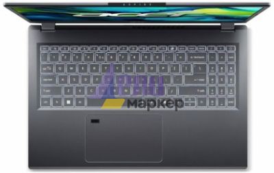 Лаптоп Acer Aspire 15, A15-51M-59Z7, Intel Core 5 120U (up to 5.00GHz, 12MB), 15.6" QHD (2560x1440) IPS SlimBezel, 1*16GB DDR5 4600MHz (1 slot free), 512GB PCIe NVMe SSD, Intel UMA, FHD Cam,WiFi 6E, BT 5.3, Backlit Kbd, No OS, Steel Gray