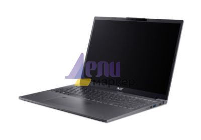 Лаптоп Acer Aspire 16, A16-71M-713S,Intel Core Ultra 7 155U (up to 4.80GHz, 12MB), 16" WUXGA (1920x1200) IPS, 1*16GB DDR5 4600MHz, 512GB PCIe NVMe SSD, Intel UMA, FHD Cam,WiFi 6E, BT 5.3, Backlit Kbd, No OS, Steel Gray