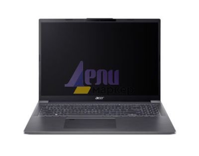 Лаптоп Acer Aspire 16, A16-71M-713S,Intel Core Ultra 7 155U (up to 4.80GHz, 12MB), 16" WUXGA (1920x1200) IPS, 1*16GB DDR5 4600MHz, 512GB PCIe NVMe SSD, Intel UMA, FHD Cam,WiFi 6E, BT 5.3, Backlit Kbd, No OS, Steel Gray