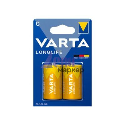 Батерия Varta Longlife LR14/C Алкална, 1.5V, 2 бр.