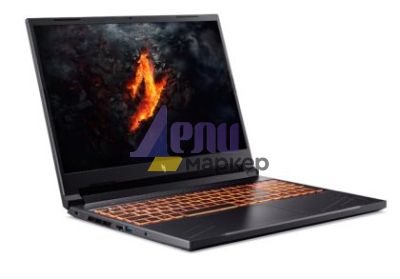 Лаптоп Acer Nitro 16, ANV16-41-R3NF, AMD Ryzen 5 8645HS, (4.30GHz up to 5.00GHz,16MB),16" WQXGA (1920x1600) IPS 165Hz, 1*16GB DDR5 (1 slot free), 512 GB PCIe NVMe SSD, GeForce RTX 3050 6GB GDDR6, Wifi 802.11AX, BT 5.3, No Os, Black