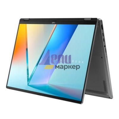 Лаптоп Asus Vivobook Flip TP3607SA-RJ004W,Intel Ultra 5  226V 16GB 2.1 GHz (8MB Cache, up to 4.5 GHz,)16.0 OLED WQXGA+(WQ+) 2880X1800 16:10 Bend+400nits(HDR) Glare , LPDDR5X 16GB ( onbd) 512 GB SSD, Windows 11, Matte Gray + Backpack