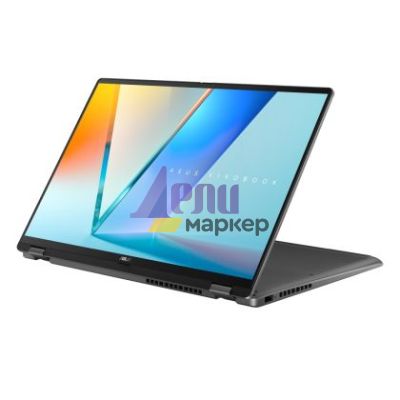 Лаптоп Asus Vivobook Flip TP3607SA-RJ004W,Intel Ultra 5  226V 16GB 2.1 GHz (8MB Cache, up to 4.5 GHz,)16.0 OLED WQXGA+(WQ+) 2880X1800 16:10 Bend+400nits(HDR) Glare , LPDDR5X 16GB ( onbd) 512 GB SSD, Windows 11, Matte Gray + Backpack