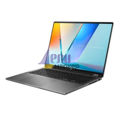 Лаптоп Asus Vivobook Flip TP3607SA-RJ004W,Intel Ultra 5  226V 16GB 2.1 GHz (8MB Cache, up to 4.5 GHz,)16.0 OLED WQXGA+(WQ+) 2880X1800 16:10 Bend+400nits(HDR) Glare , LPDDR5X 16GB ( onbd) 512 GB SSD, Windows 11, Matte Gray + Backpack