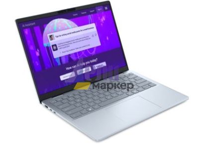 Лаптоп Dell 14 Plus DB14250, Intel Ultra 7 256V (47 TOPS NPU, 8 cores, up to 4.8 GHz), 14.0" 2.5K (2560x1600) WVA/IPS 300nits AG, 16 GB: LPDDR5x, 8533 MT/s (onb), 1TB M.2 SSD, Intel Arc, FHD Cam and Mic, Wi-Fi 7, Backlit Kb, Win11 Pro, Ice Blue, 3Y CI