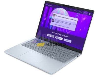 Лаптоп Dell 14 Plus DB14250, Intel Ultra 7 258V (47 TOPS NPU, 8 cores, up to 4.8 GHz), 14" 16:10 2.5K (2560x1600) IPS 300nits WVA AG, 32GB, LPDDR5X, 8533MT/s (onboard), 1TB M.2 SSD PCIe, Intel Arc, FHD and Mic, Wi-Fi 7, Backlit Kb, Win 11 Pro, 3Y CI, Ice