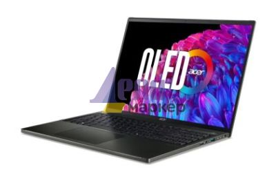 Лаптоп Acer Swift Edge SFE16-44-R72Z, AMD Ryzen 7 8840U with Personal AI(up to 5.1GHz, 16MB), 16" 3.2K OLED 120Hz, WQXGA+(3200x2000), 32GB LPDDR5, 1024GB PCIe NVMe SSD, AMD Radeon, Micro SD reader, QHD cam+mic, FPR, WiFi 6E, BT, KB Backlit, Win 11 Home, B