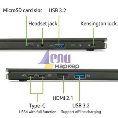 Лаптоп Acer Swift Edge SFE16-44-R72Z, AMD Ryzen 7 8840U with AI(up to 5.1GHz, 16MB), 16" 3.2K OLED 120Hz, WQXGA+(3200x2000), 32GB LPDDR5, 1024GB PCIe NVMe, AMD Radeon, MicroSD, QHDcam+mic, FPR, WiFi 6E, BT, KB Backlit, Win 11 Home, Black+Acer 7in1 Type C