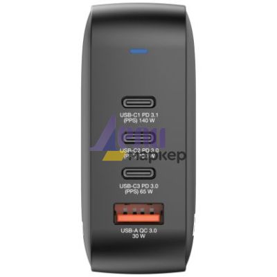 Зарядно устройство Verbatim Mini GaN Charger 165W 4 Port US plug with EU and UK adaptors