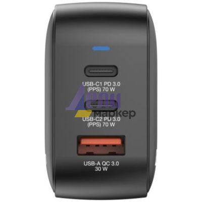 Зарядно устройство Verbatim Mini GaN Charger 70W 3 Port US plug with EU and UK adaptors