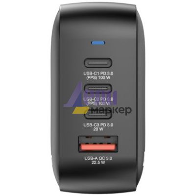 Зарядно устройство Verbatim Mini GaN Charger 100W 4 Port US plug with EU and UK adaptors