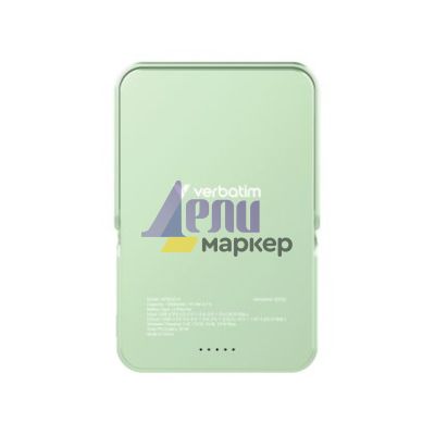 Външна батерия Verbatim Charge 'n' Go Power Bank with Stand Magnetic Wireless 10000mAh Green