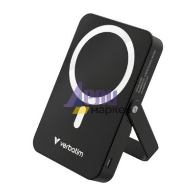 Външна батерия Verbatim Charge 'n' Go Power Bank with Stand Magnetic Wireless 10000mAh Black