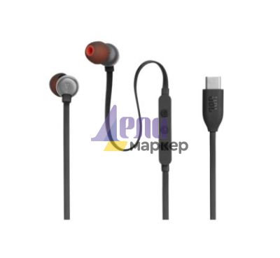 Слушалки JBL T310C BLK USB-C In-ear headphones