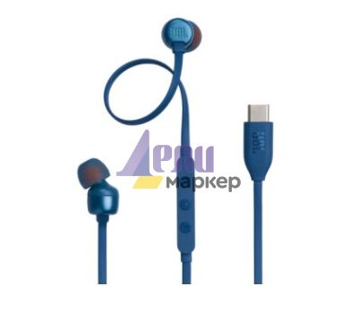 Слушалки JBL T310C BLU USB-C In-ear headphones