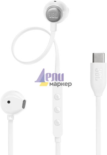 Слушалки JBL T305C WHT USB-C In-ear headphones
