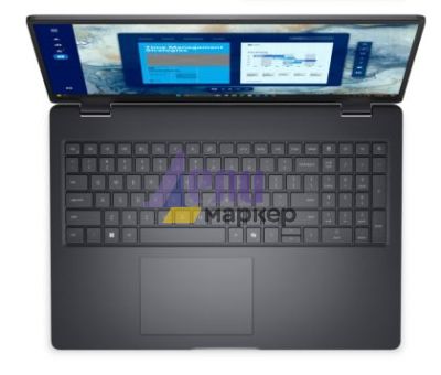 Лаптоп Dell Pro 16 PC16250, Intel 5 120U (10 cores, up to 5.0 GHz), 16" FHD+(1920x1200) 300nits AG, 16 GB: 1x16 GB, DDR5, 5600 MT/s, 256 GB TLC SSD, Intel Graphics, FHD HDR IR Cam and Mic, Wi-Fi 6E, FPR, Backlit Kb, Win11 Pro, Magnetite, 3Y PS