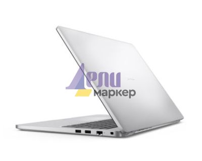 Лаптоп Dell Pro 16 PC16250, Intel Ultra 5 235U vPro(R) (12 TOPS NPU, 12cores, up to 4.9 GHz), 16" FHD+(1920x1200) 300nits AG, 16 GB: 1x16 GB, DDR5, 5600 MT/s, 512 GB SSD, Intel Graphics, FHD HDR IR Cam and Mic, Wi-Fi 6E, FPR, Backlit Kb, Win11 Pro, Silver