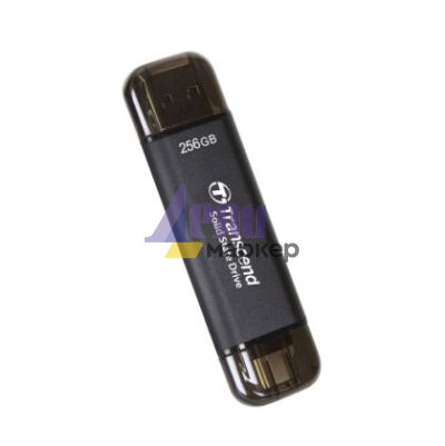 Твърд диск Transcend 256GB, External SSD, ESD310C, USB 10Gbps, Type C/A, Black