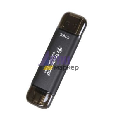 Твърд диск Transcend 256GB, External SSD, ESD310C, USB 10Gbps, Type C/A, Black