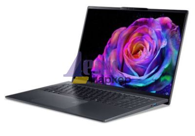 Лаптоп Acer Swift GO 16, SFG16-61-R418, AMD Ryzen 7 350 with AI (Up to 5.0GHz, 16MB), 16” WUXGA+ OLED 120Hz, Adobe&DCI-P3 100%, 1*32GB DDR5, 1024GB PCIe NVMe SSD, AMD Radeon 860M, QHD IR cam, WIFI7+BT, Win 11 Home,Titanium Gray