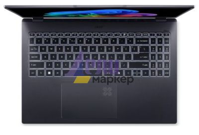 Лаптоп Acer Swift GO 16, SFG16-61-R418, AMD Ryzen 7 350 with AI (Up to 5.0GHz, 16MB), 16” WUXGA+ OLED 120Hz, Adobe&DCI-P3 100%, 1*32GB DDR5, 1024GB PCIe NVMe SSD, AMD Radeon 860M, QHD IR cam, WIFI7+BT, Win 11 Home,Titanium Gray