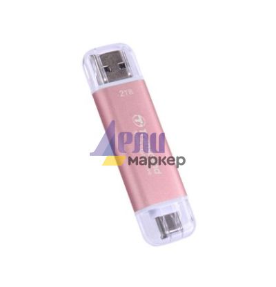 Твърд диск Transcend 2TB, USB External SSD, ESD310P, USB 10Gbps, Type C/ A, Pink