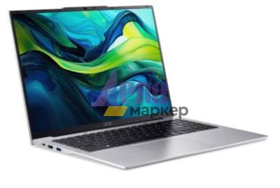 Лаптоп Acer Aspire Lite 16, AL16-52P-50A8, i5 1334U (up to 4.60GHz, 12MB), 16" WUXGA (1920 x 1200)IPS, 1*16GB DDR5 4800MHz (1 slot free), 512GB PCIe NVMe SSD, Intel Iris Xe Graphics, 2.0MP FHD Cam, Wi-Fi 6AX201+BT 5.1, No OS, Silver