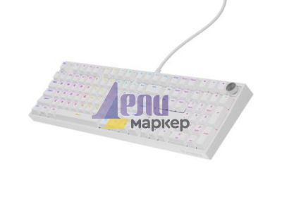 Клавиатура Genesis Mechanical Gaming Keyboard Thor 404 White RGB Backlight Gateron Yellow Pro, US Layout