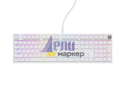 Клавиатура Genesis Mechanical Gaming Keyboard Thor 404 White RGB Backlight Gateron Peach Silent, US Layout